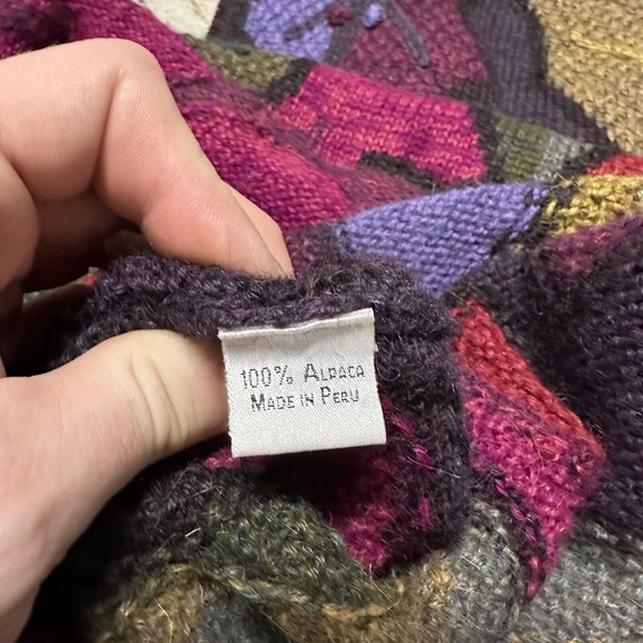 Peruvian Connection Intarsia Alpaca Peru Sweater Maxi Vest Size Large $499 Rare - Picture 10 of 10